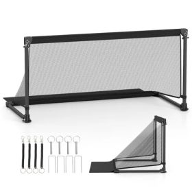 47" Portable Folding Soccer Goal (Size M, Black) - Heavy-Duty Metal Frame, Tear-Resistant PE Net (Option: Defaulttitle)