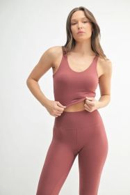 MONO B Venice Cloud Light U-back Active Tank (Color: RED PEAR, size: L)
