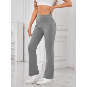 JupiterGear High-Waisted Pants with Pockets (Color: GRAY, size: XL)