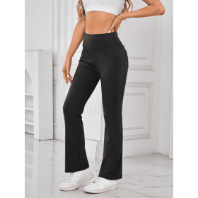 JupiterGear High-Waisted Pants with Pockets (Color: BLACK, size: L)