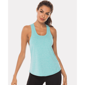 JupiterGear Scoop-Neck Long Tank Top (Color: Aqua, size: 3XL)