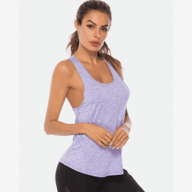 JupiterGear Scoop-Neck Long Tank Top (Color: Lavender, size: XL)