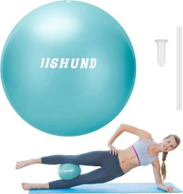 Pilates Ball, 9 Inch Small Exercise Soft Workout Yoga Ball with Exercise Guide, for Home Gym Yoga, Pilates, Core Training, Workout, Balance, Stab (Color: Teal)